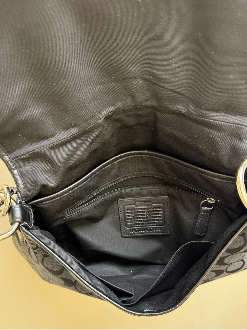Coach Y2K Black Signature C Jacquard Soho Buckle Shoulder Bag Purse F17093 EUC